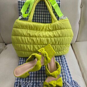 purse (puffer) (lime green)